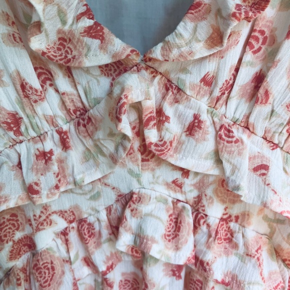 A Collective Story Anthropologie Piper Peach Floral Tiered Maxi Summer Dress S L - Picture 13 of 17